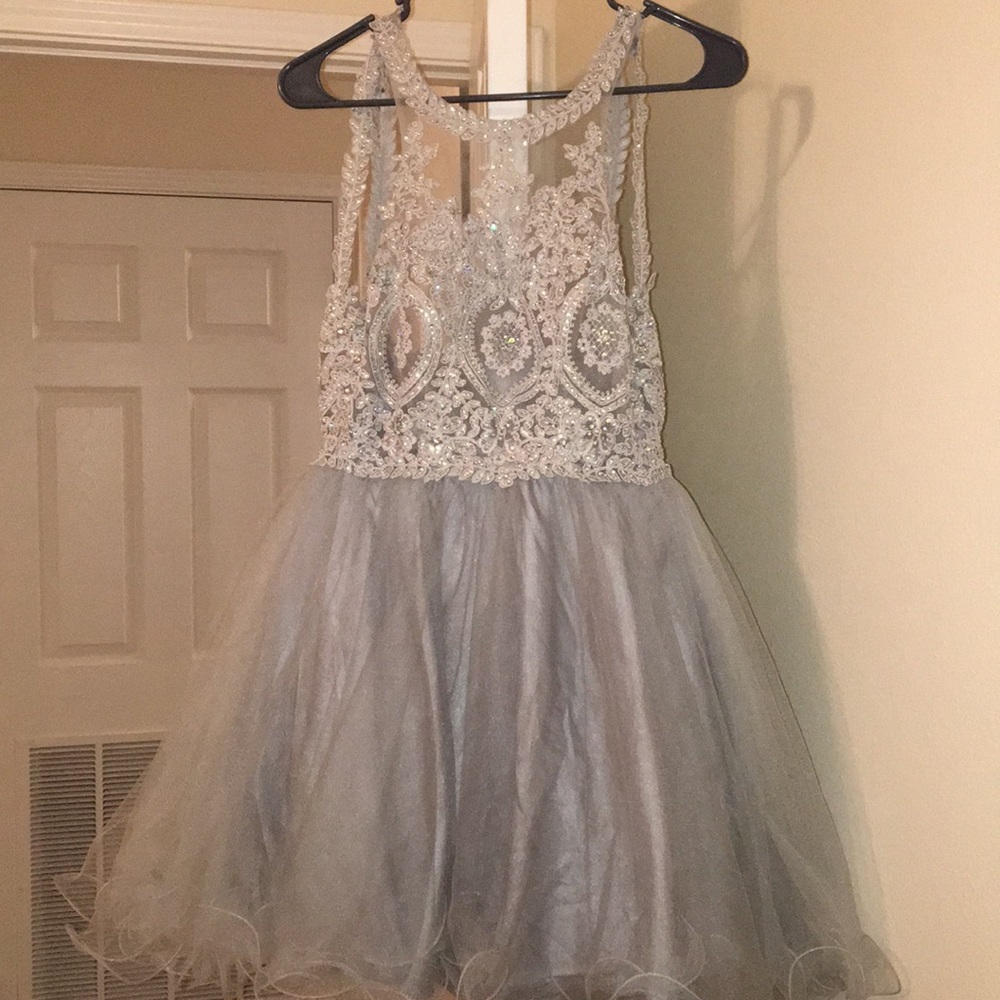 Gray homecoming dress